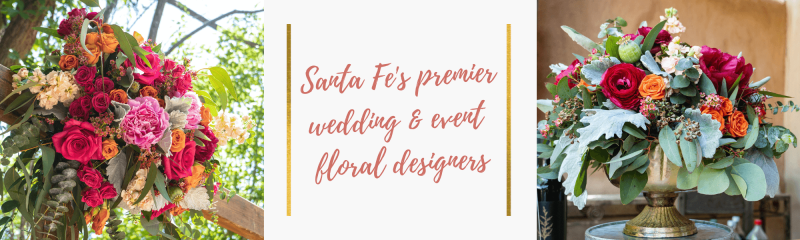 Santa Fe wedding floral design collage